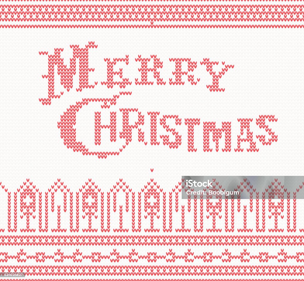Вязаный Merry Christmas text - Векторная графика Ёлочные игрушки роялти-фри