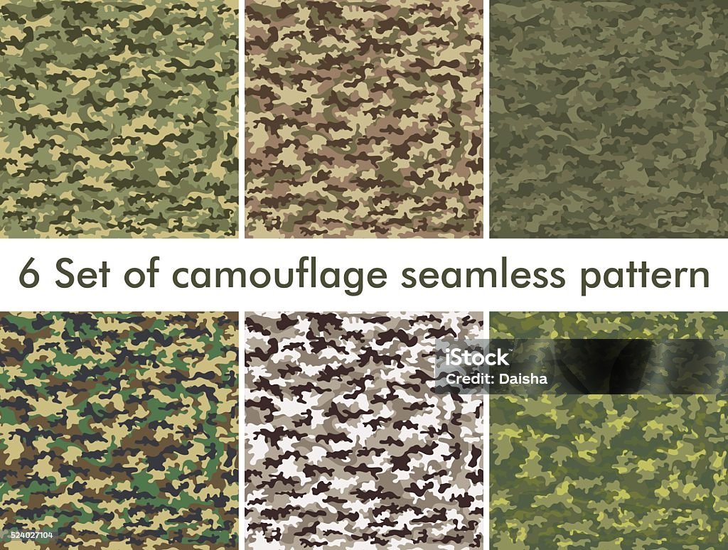 Seamless set of camouflage military pattern. Cloth for infantry Seamless set of camouflage military pattern. Cloth for infantry. Abstract background. Vector illustration, Camouflage Clothing stock vector