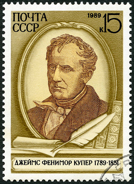 istock Postage stamp Russia USSR 1989 shows James Fenimore Cooper 524027905