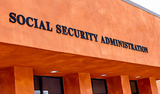 istock Social Security Administration Sign on Front of Building 524031436