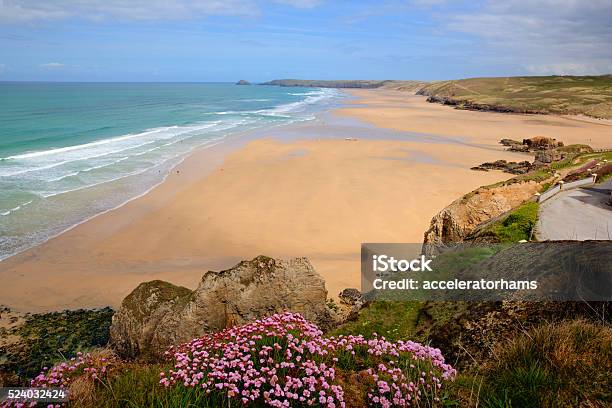Perranporth Beach North Cornwall Best Beach In The Uk Stock Photo - Download Image Now
