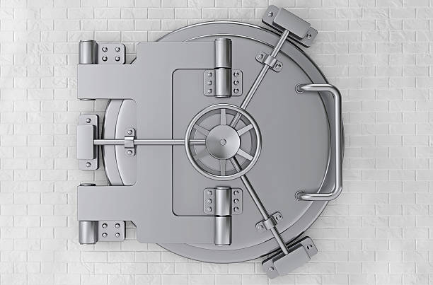 istock Metallic Bank Vault Door. 3d Rendering 524033754