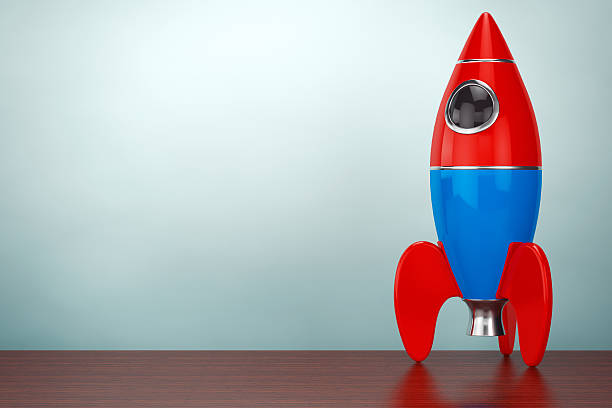istock Old Style Photo. Childs Toy Rocket. 3d rendering 524034600