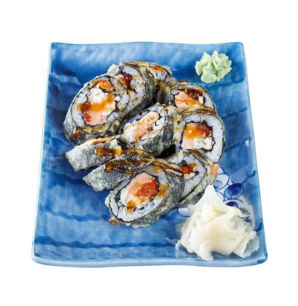 istock Sushi rolls with tuna and flying fish roe 524034718