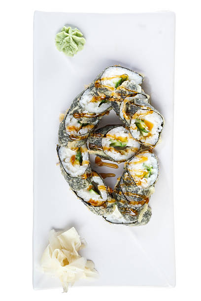 istock Sushi rolls with tuna and flying fish roe 524035102