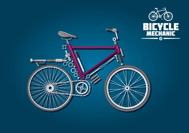 istock Bicycle icon with mechanical parts and accessories 524035180