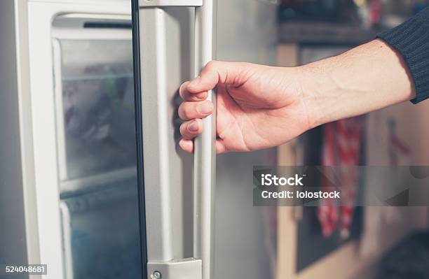 Hand Opening Freezer Door Stock Photo - Download Image Now - Freezer, Refrigerator, Opening