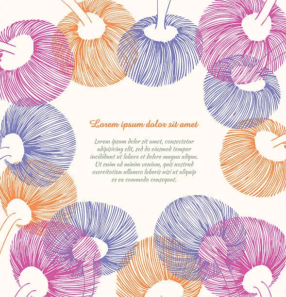 Vector illustration of Retro flower banner with place for your text