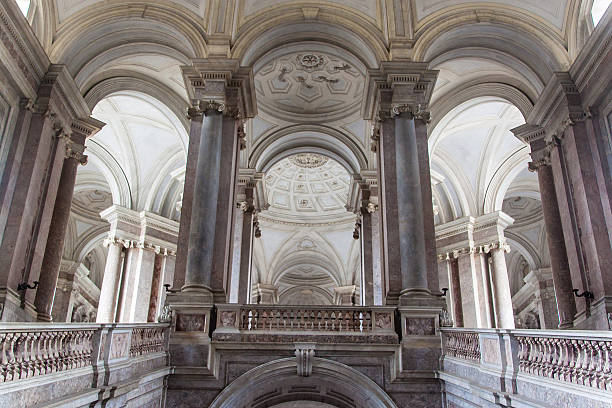 main stairway of Palazzo Reale in Caserta stock photo