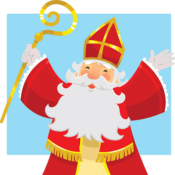 happy Sinterklaas vector art illustration