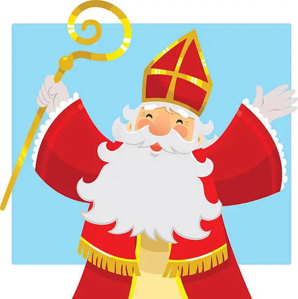 Vector illustration of happy Sinterklaas