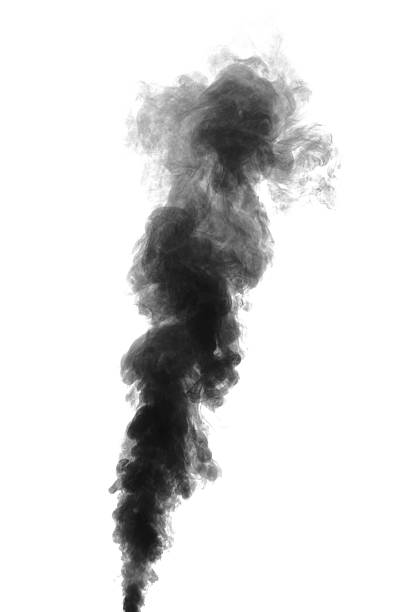 black smoke - smoke condensation fumes isolated ストックフォトと画像