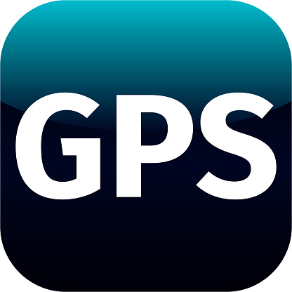 GPS blue icon for phone, internet or web app