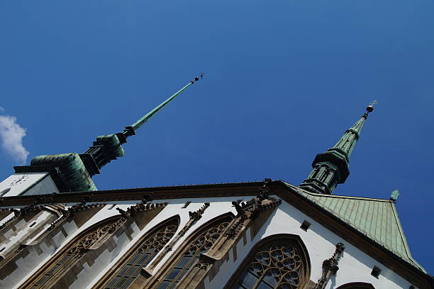 istock Old church roof top - angle 524051791