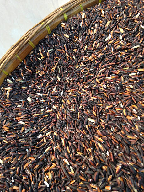 istock closed up blackberry rice on a basket 524052831