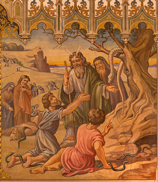 istock Trnava - neo-gothic fresco as Moses made a bronze snake 524054449