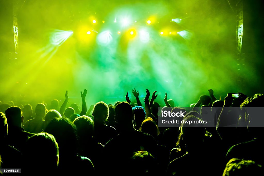 Concert Crowd Silhouettes of crowd at a rock concert Audience Stock Photo