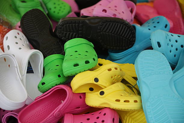 istock Colorful Shoes In Flea Market 524055843