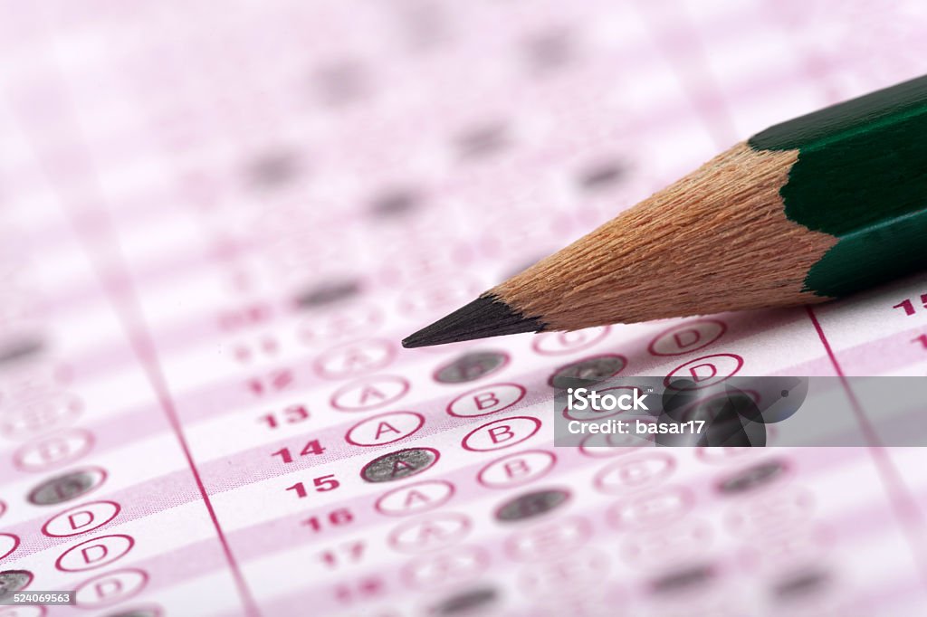 optical form of an examination with pencil optical form of an examinationoptical form of an examination with pencil Educational Exam Stock Photo