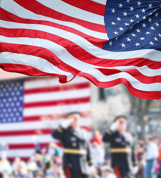 Patriots Day Parade stock photo