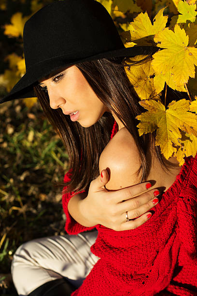 istock Young girl walking in autumn park 524073065