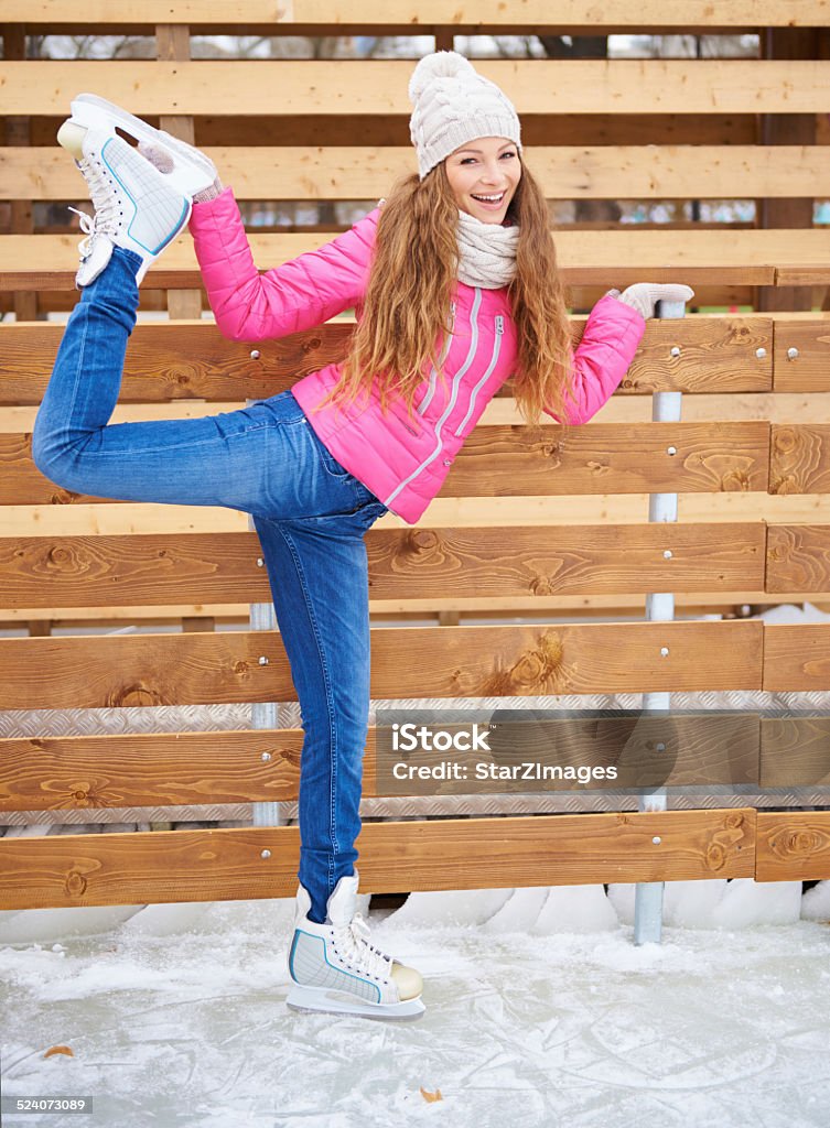 Do you want repeat the same? Portrait of a beautiful young woman having fun on an ice rink 20-24 Years Stock Photo