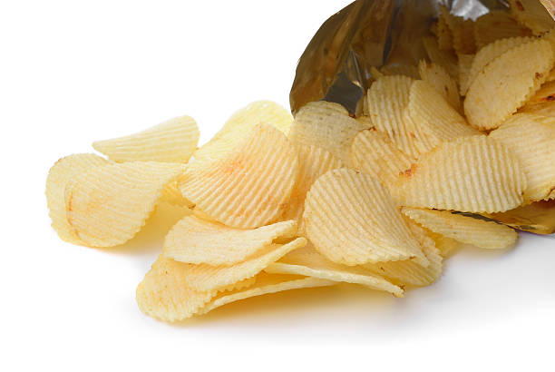 istock heap of potato crisps on white background 524085201