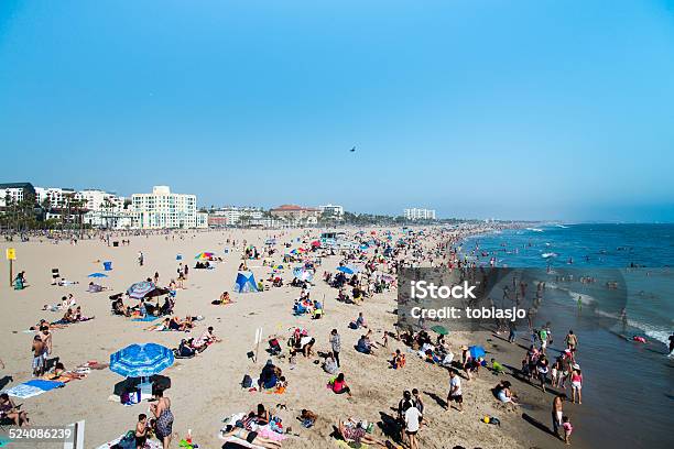 Santa Monica Beach Stock Photo - Download Image Now - Beach, Beach Holiday, California