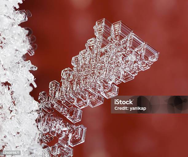 Macro Frosty Pattern On An Ice Crystal Natural Stock Photo - Download Image Now - Abstract, Accessibility, Backgrounds