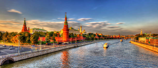 Evening panorama of Moscow Kremlin, Russia