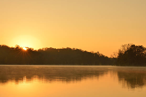 Marsh Creek Lake at sunrise, Marsh Creek State Park, Downingtown, Pennsylvania, USA