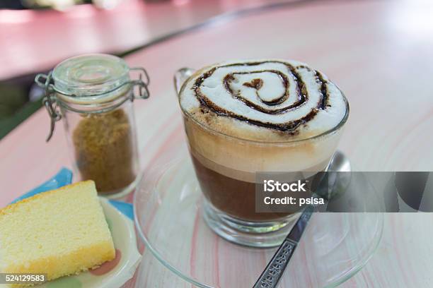 Cup Of Hot Mocha And Butter Cake Stock Photo - Download Image Now - Breakfast, Brown, Butter