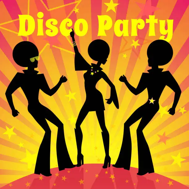 Vector illustration of Disco party. Vector illustration.