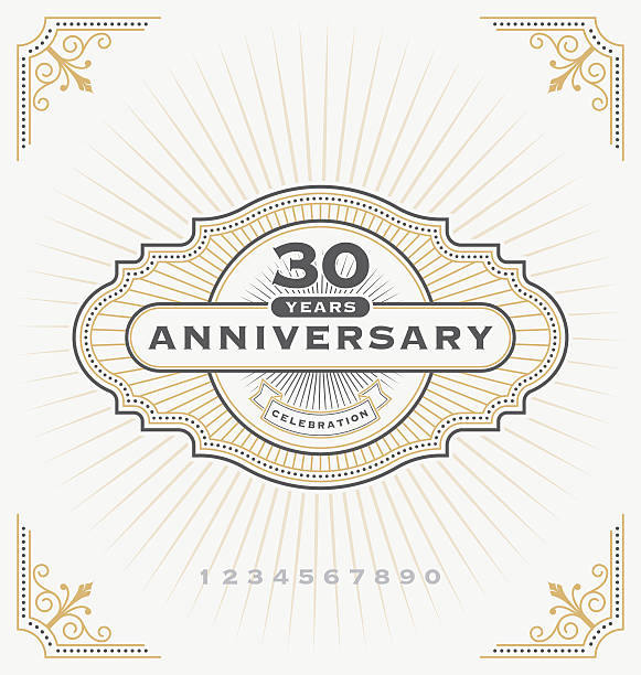 ilustraciones, imágenes clip art, dibujos animados e iconos de stock de vintage celebración de aniversario de la declaración de la etiqueta - number 40