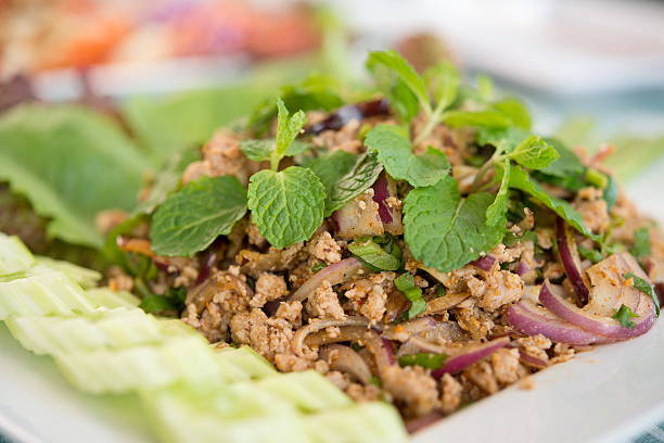 istock Minced pork salad and spicy, Thai food 524149038