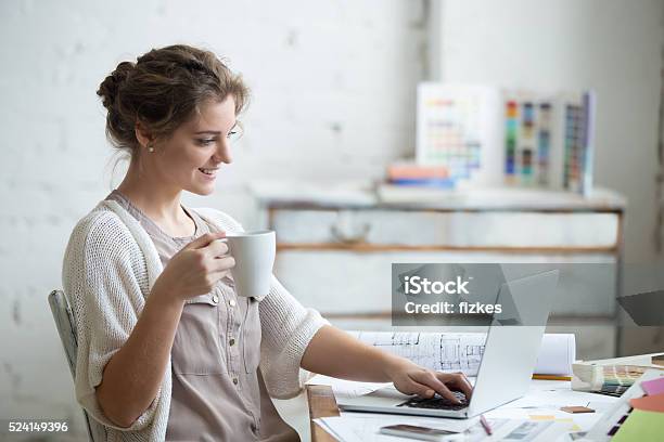 Work With Enjoyment Stock Photo - Download Image Now - Wellbeing, Order, Internet