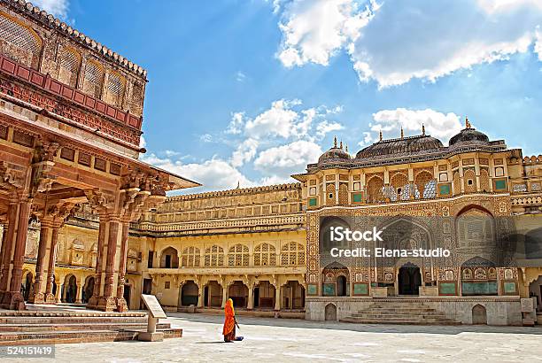Detail Of Decorated Gateway Amber Fort Jaipur India Stock Photo - Download Image Now