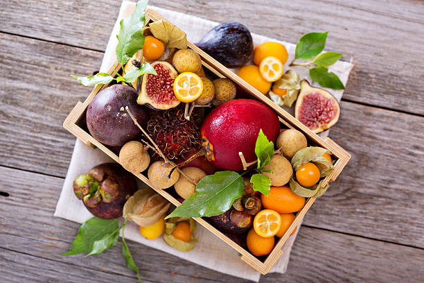 istock Exotic fruits in a crate 524152342