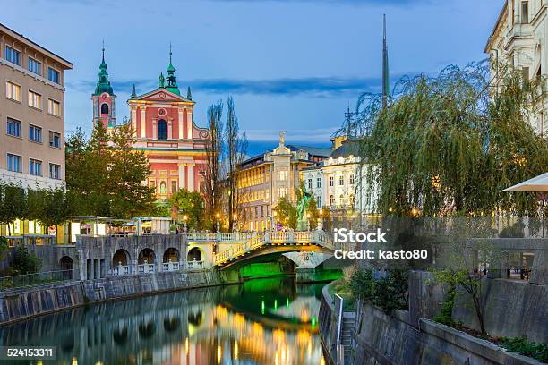 Romantic Medieval Ljubljana Slovenia Europe Stock Photo - Download Image Now - Ljubljana, Ljubljanica River, Slovenia