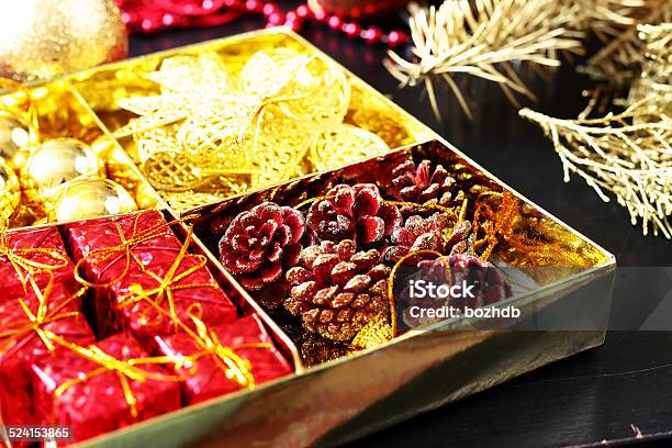 Decorations For Making Christmas Wreath Stock Photo - Download Image Now - Advent, Art And Craft, Beauty