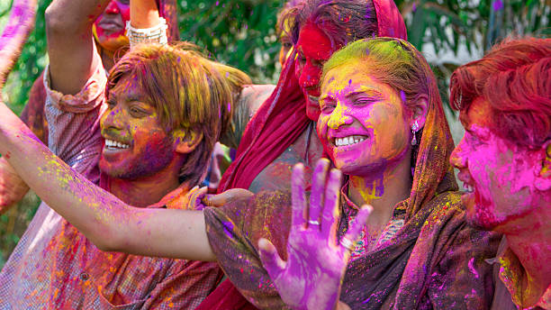 istock Having fun at colour festival 524153896