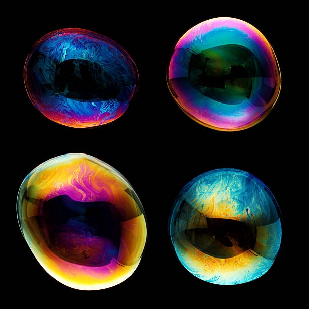 big burbujas - spectrum geometry refraction sphere fotografías e imágenes de stock