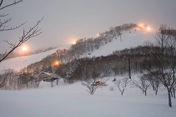 grand hirafu niseko zjednoczone ośrodek narciarski - mountain landscape winter mountain range zdjęcia i obrazy z banku zdjęć