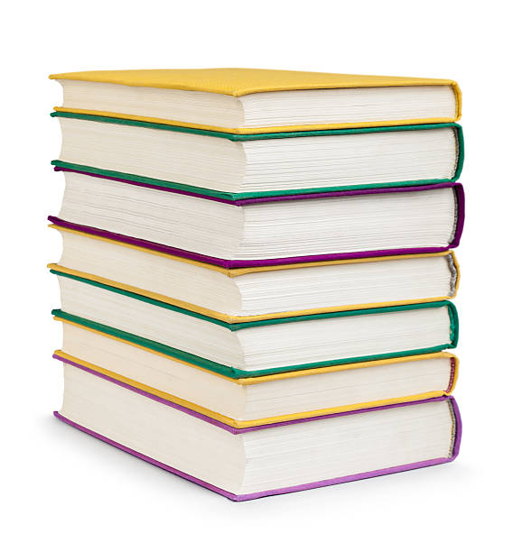 куча красочные книги в текстильной cover - book brown apple education стоковые фото и изображения