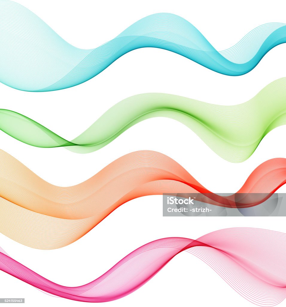 Juego de color transparente onda de humo - arte vectorial de Abstracto libre de derechos