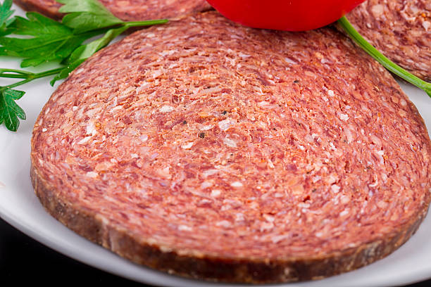 Raw Turkish Ottoman Sausage on Plate