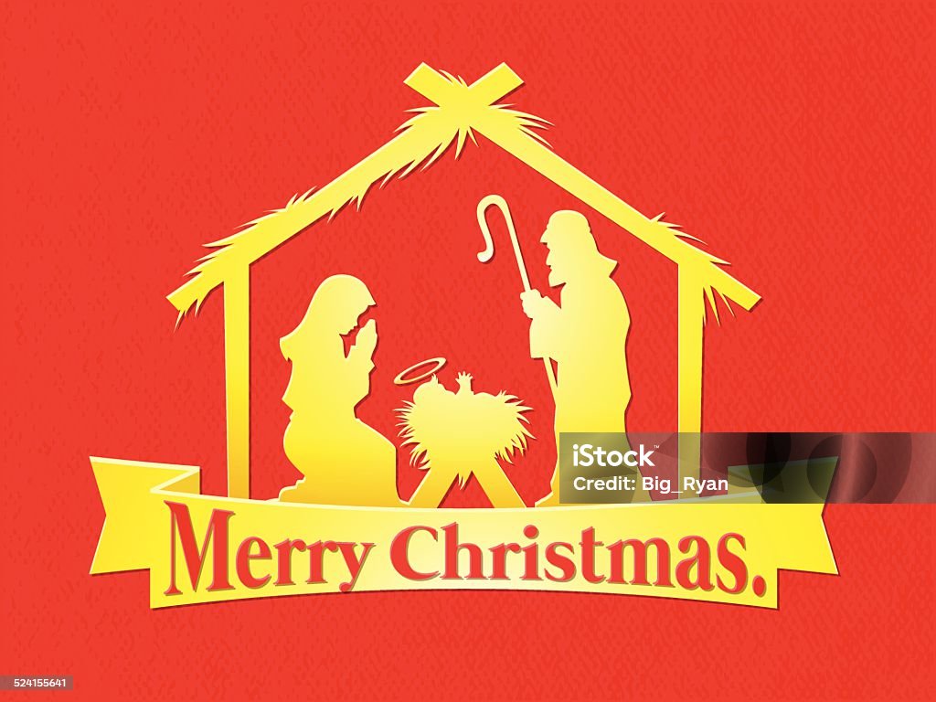 red gold nativity merry christmas nativity Baby - Human Age stock vector
