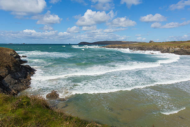 istock Wavesblue sea and sky Treyarnon Bay Cornwall England UK 524155813