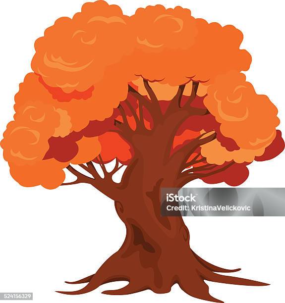 Ilustración de De Otoño Tree y más Vectores Libres de Derechos de Clip Art - Clip Art, Cuento de hadas, Ilustración