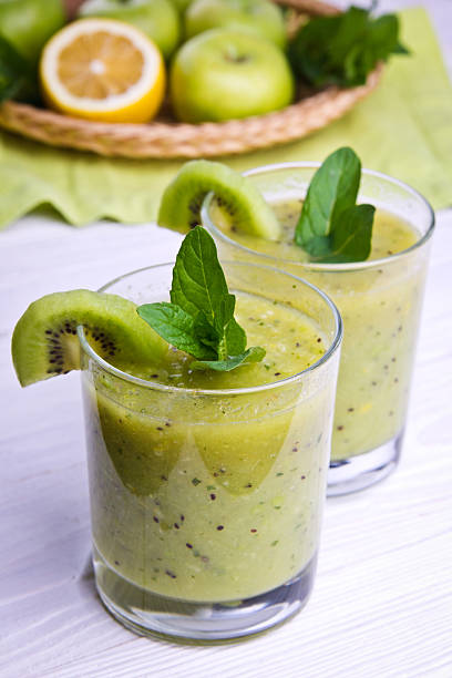 istock Green smoothie with mint and fruits 524156926